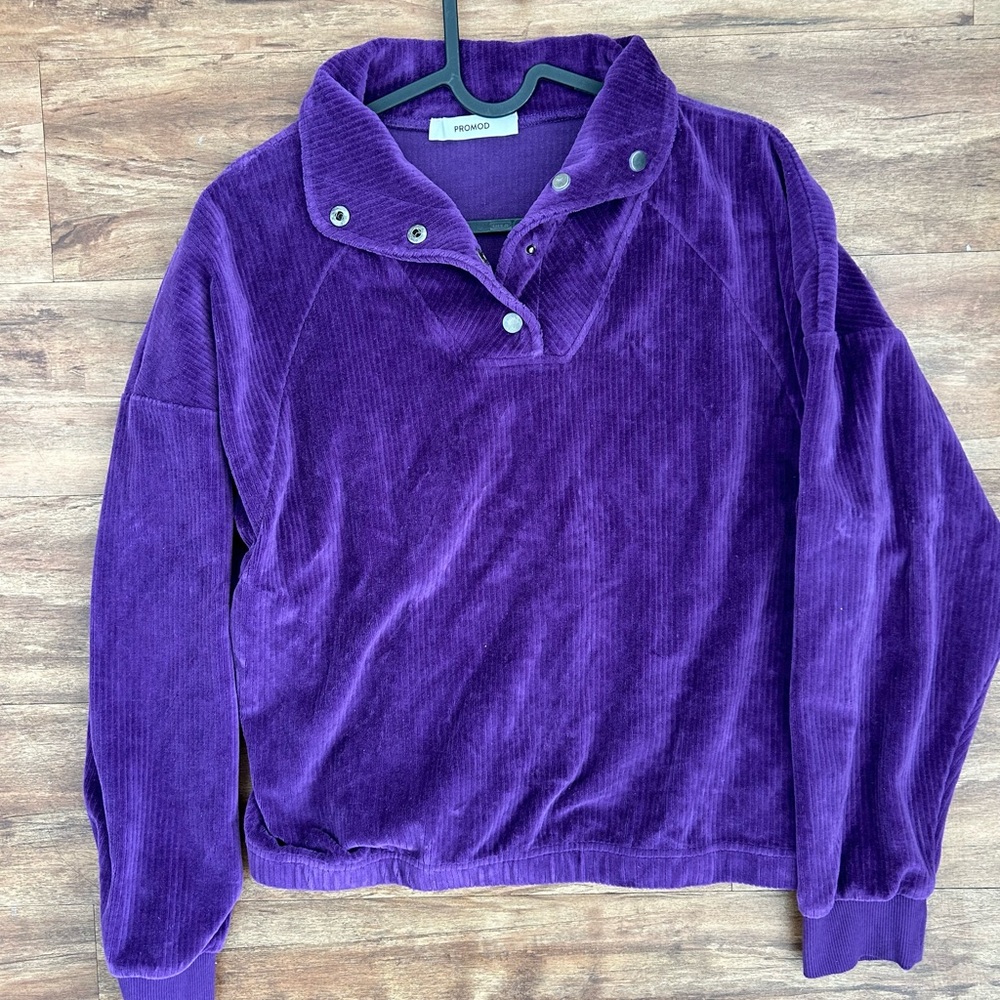 Promod purple corduroy pullover